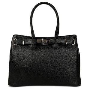 Luksuzna ženska torba od prave kože  Franceska – crno
