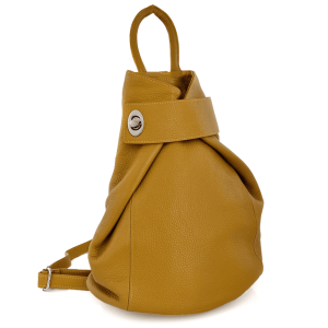 Zanimljiv ruksak od prave kože  – Senf žuta boja