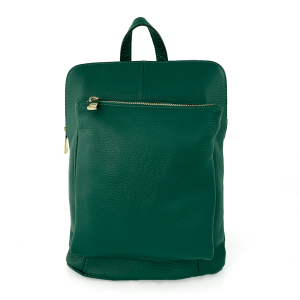 2 u 1 – Ruksak i torba od prave kože  Eleonora – Tamno zelena