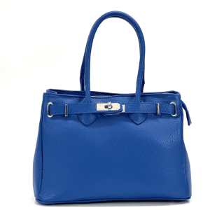 Luksuzna ženska torba od prave kože  Franceska – Plava boja