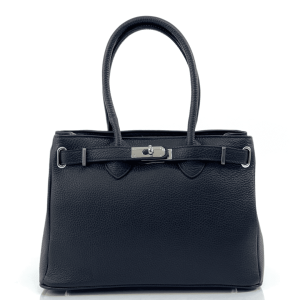 Luksuzna ženska torba od prave kože  Franceska – Tamno plava