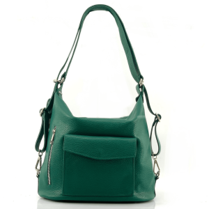 2 u 1 – torba i ruksak od prave kože  Huliyana – Zelena