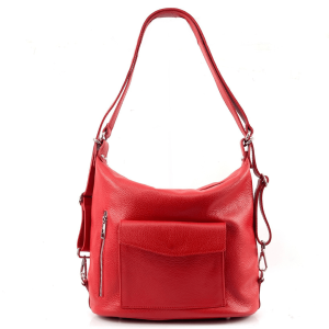 2 u 1 – torba i ruksak od prave kože  Huliyana – Crvena
