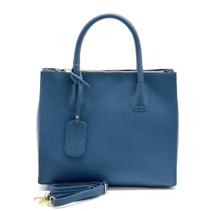 Elegantna torba od prave kože Blanca – Tamno plava