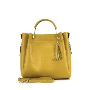Ženska torba od prave kože Carolina – Žuta