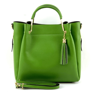 Ženska torba od prave kože Carolina – Svetlo Zelena